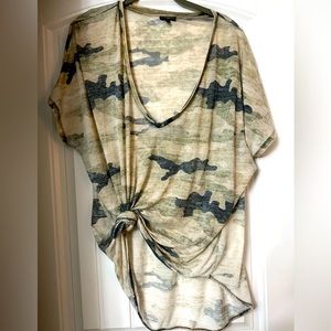Express Slouchy Camo Top Size XL